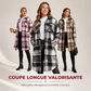 Chemise-veste décontractée à carreaux et boutons pour femme, coupe longue