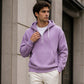 Sweat à capuche décontracté en velours côtelé pour homme, demi-zip