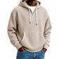 Sweat à capuche décontracté en velours côtelé pour homme, demi-zip