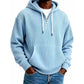 Sweat à capuche décontracté en velours côtelé pour homme, demi-zip