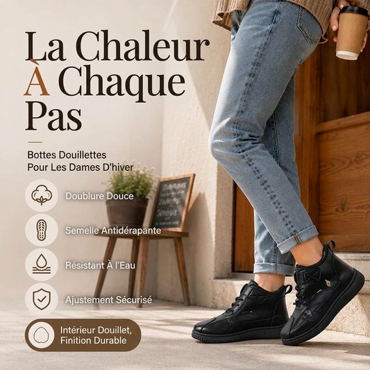 Bottes de neige antidérapantes doublées chaudes pour femme