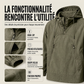 Anorak à capuche décontracté coupe-vent pour homme