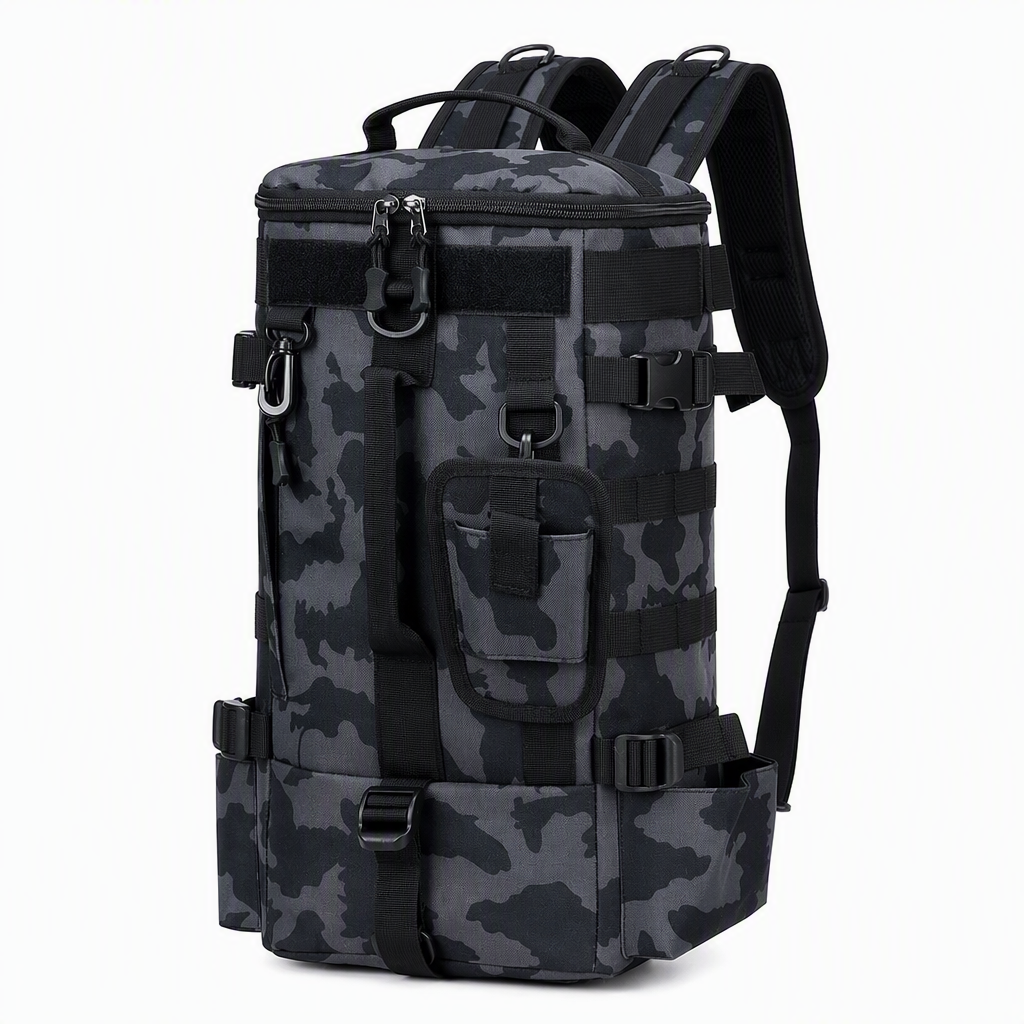 Sac à dos de pêche extérieur pour homme, sac de voyage multifonction à grande capacité avec porte-canne, sac pour matériel de pêche aux leurres