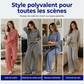 Ensemble de pyjama 2 pièces à manches longues rayé pour femme