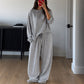 Ensemble de pyjama 2 pièces à manches longues rayé pour femme