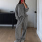 Ensemble de pyjama 2 pièces à manches longues rayé pour femme