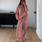 Ensemble de pyjama 2 pièces à manches longues rayé pour femme