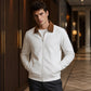 Veste décontractée pour homme à col tailleur en tissu gaufre