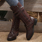 Bottines de combat vintage pour femmes à lacets et boucle