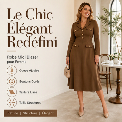 Robe longue élégante à col revers pour femme