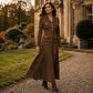 Robe longue élégante à col revers pour femme