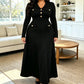 Robe longue élégante à col revers pour femme