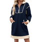 Robe sweat décontractée à demi-zip pour femme