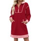 Robe sweat décontractée à demi-zip pour femme