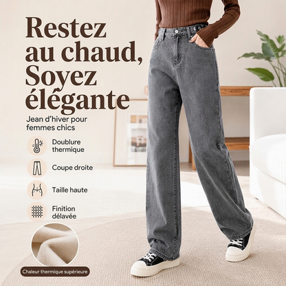 Jean large femme doublé chaud