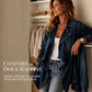 Veste trench en jean ouverte pour femme