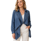 Veste trench en jean ouverte pour femme
