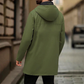 Trench coupe-vent à capuche mi-long pour homme