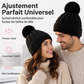 Bonnet en tricot d'hiver unisexe avec pompon