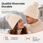 Bonnet en tricot d'hiver unisexe avec pompon