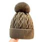 Bonnet en tricot d'hiver unisexe avec pompon