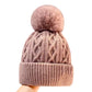 Bonnet en tricot d'hiver unisexe avec pompon