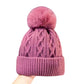Bonnet en tricot d'hiver unisexe avec pompon