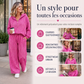 Ensemble 2 pièces à capuche vichy pour femme
