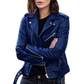 Veste moto courte en simili cuir PU pour femme