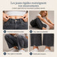 Jean femme stretch confortable à jambes larges, avec taille plissée et ourlet à volants