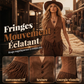 Gilet vintage à col V à franges pour femme