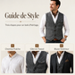 Gilet décontracté vintage pour homme, col en V
