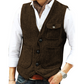 Gilet décontracté vintage pour homme, col en V