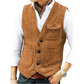 Gilet décontracté vintage pour homme, col en V