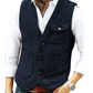 Gilet décontracté vintage pour homme, col en V