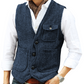 Gilet décontracté vintage pour homme, col en V