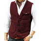 Gilet décontracté vintage pour homme, col en V