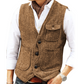 Gilet décontracté vintage pour homme, col en V