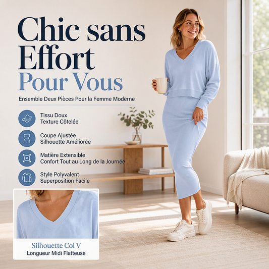 Ensemble sweatshirt épaules dénudées et robe camisole pour femme