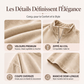 Haut en velours à manches 3/4 et demi-zip pour femme