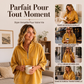 Haut en velours à manches 3/4 et demi-zip pour femme