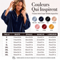 Haut en velours à manches 3/4 et demi-zip pour femme
