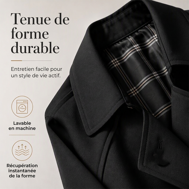 Trench long femme à boutonnage simple