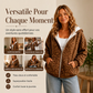 Sweat à capuche zippé à imprimé léopard pour femme
