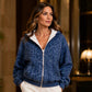 Sweat à capuche zippé à imprimé léopard pour femme