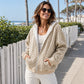 Sweat à capuche zippé à imprimé léopard pour femme
