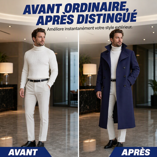 Manteau élégant, raffiné et chaud pour homme
