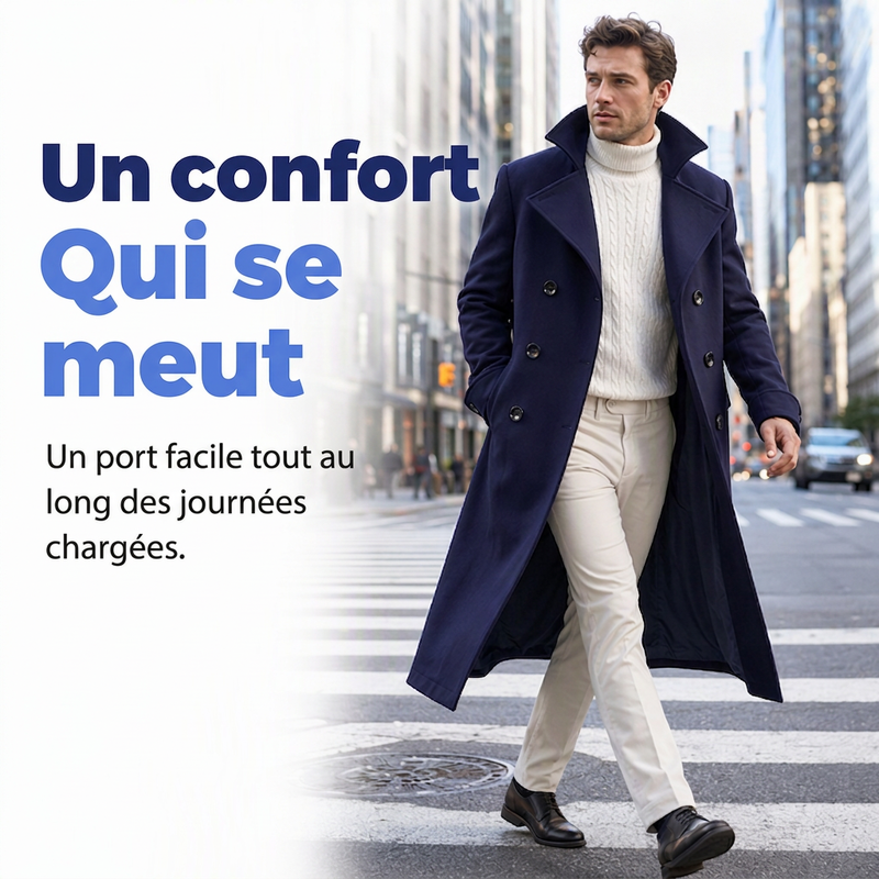 Manteau élégant, raffiné et chaud pour homme