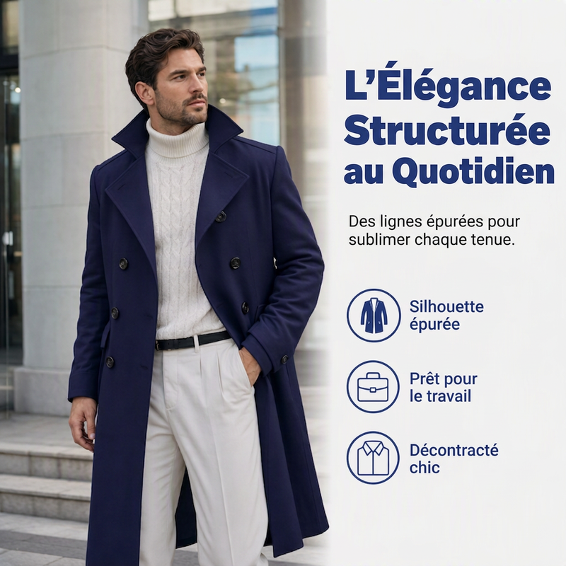 Manteau élégant, raffiné et chaud pour homme