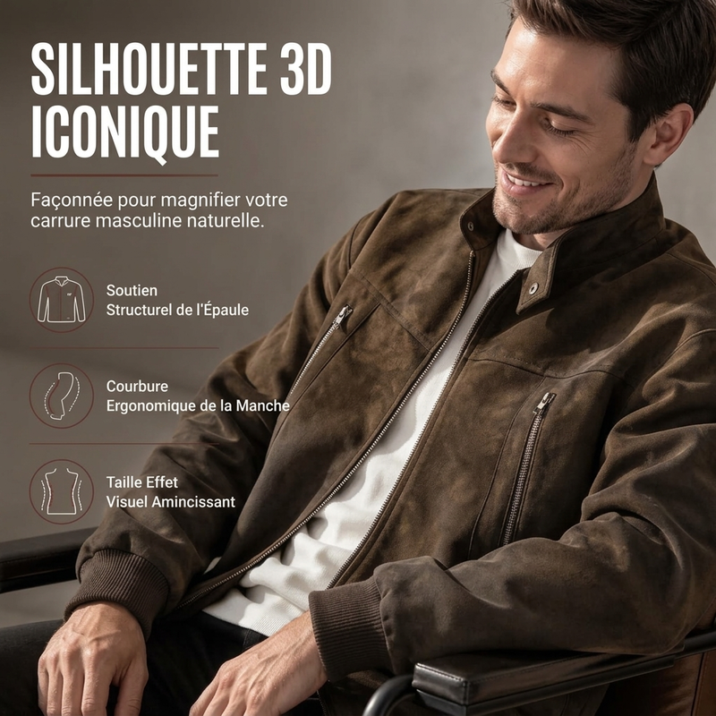 Blouson bomber rétro pour homme à col montant